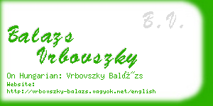 balazs vrbovszky business card